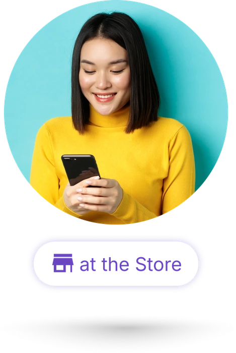 Person at the store checking the list